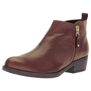 NEW Eric Michael Women London Brown Below Ankle Zip Up Block Heel Dress Bootie